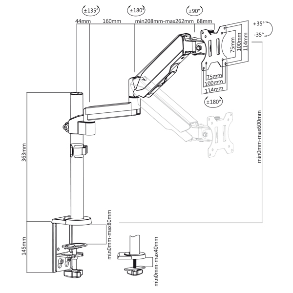 Excalibur Monitor Arm Desk Mount - Image 4