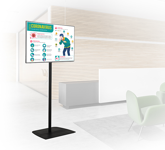 BT8572B Large Flat Screen Single Pole Floor Stand - Image 3